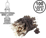 Novelty Lights 22 Feet 100 Bulbs Traditional Incandescent Mini Lights, Clear on Brown Wire with 2.5" Spacing | Lumora