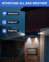 Fence Lights Solar Powered Outdoor Waterproof 3 Sided Wall LED Landscaping 12 Pack for Yard, Deck, Patio, Rail | Lumora