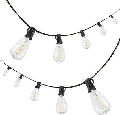 JONATHAN Y 10' Black - LED 10-Light Indoor/Outdoor String Lights, Half-Chrome Bulbs, Rustic Industrial Edison Lights for Patio Deck Backyard Wedding Party Decor (JYL8704C)