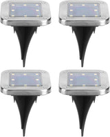 4pcs 8LED Solar Buried, Underground Lamp Outdoor Pathway, Solar Lawn Lights with Stainless Steel, ABS and PP | Lumora