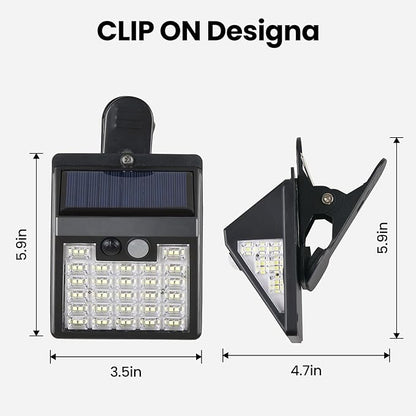 Clip On Solar Lights Outdoor,Motion Sensor Outdoor Lights, 72 LEDs 600LM Clip on Solar Fence Lights Outdoor Waterproof LED,Solar Lights for Wall Fence,Deck, Gutter,Camping