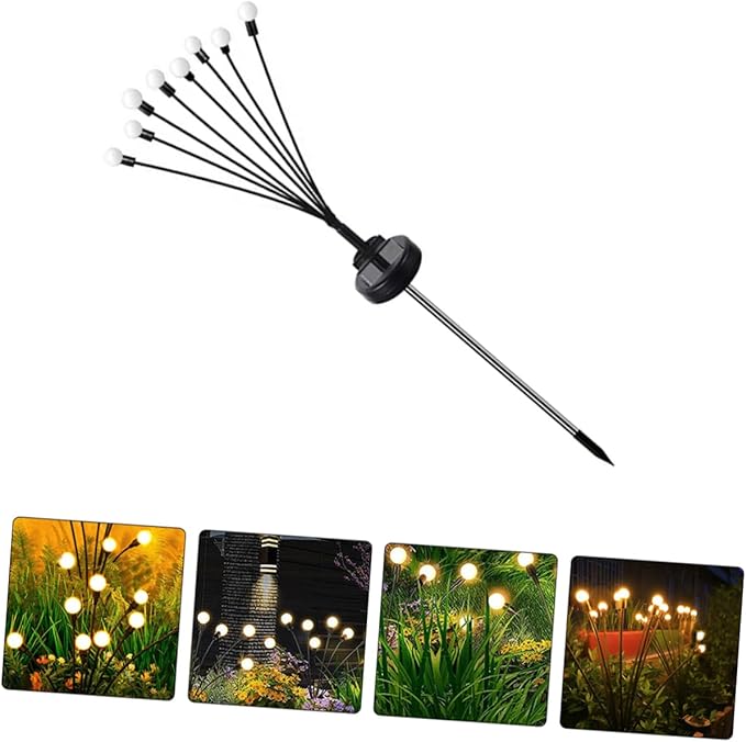 NUOBESTY 2pcs Solar Garden Light Decorative Solar Stake Lamp for Pathway Lawn Patio Easy Installation No Wires Creates Beautiful Outdoor Ambiance