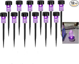 12PCS Purple LED Outdoor Lights Plastics Garden Solar Powered Landscape Light Lamp for Patio Lawn Decoration | Lumora