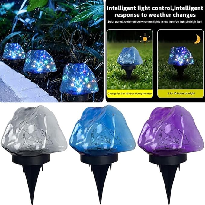 anso Solar Garden Lights Outdoor Landscape Pathway Garden Yard Waterproof LED Lamp (Blue)