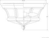 Urban Ambiance Luxury Colonial Outdoor Ceiling Light, Medium Size: 8" H x 15.25" W, with Tudor Style Elements | Lumora