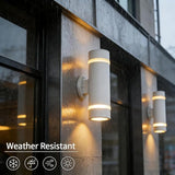 Cerdeco Modern Porch Light Outdoor Wall Lighting Cylinder Wall Sconce White Finished | Lumora