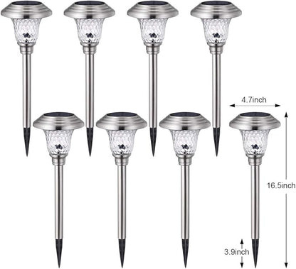 BEAU JARDIN 8 Pack Solar Pathway Lights Waterproof and AMAGABELI Garden & Home 2 Pack 14" Plant Caddy with Wheels Heavy Duty