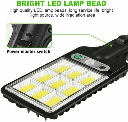 anso LED Solar Light Outdoor Garden PIR Motion Sensor 3 Modes Lamp Security Street Lamp Wall Yard (A,Without Remote)