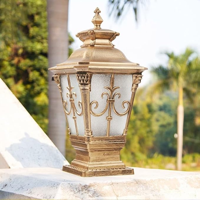 Outdoor Aluminum E27 Garden Community Square Wall Pillar Lamp Waterproof Villa Gate Light Door Column Lamp Lantern | Lumora