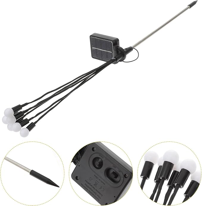 Gatuida 2pcs Solar Path Lights with 8 Modes, Warm White Waterproof Outdoor Landscape Lighting for Patio and Yard Decor