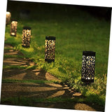 6Pcs Hollow Out Solar Lawn Lights Outdoor Garden Solar Light with Ground Plug for Landscape Lighting Warm White | Lumora