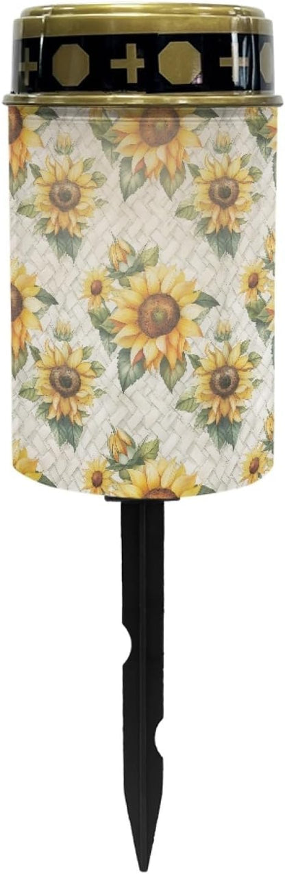 Sunflower Outdoor Solar Garden Stake Lights Pathway Lights Landscape Lighting for Yard Patio Warm Solar Lantern Solar Walkway Lights Wall Light Auto On & Off