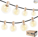 Indoor String Lights 48FT(24X2),Dimmable Globe String Lights with 40 Bulbs,Decorative Hanging Bulb Lights for | Lumora