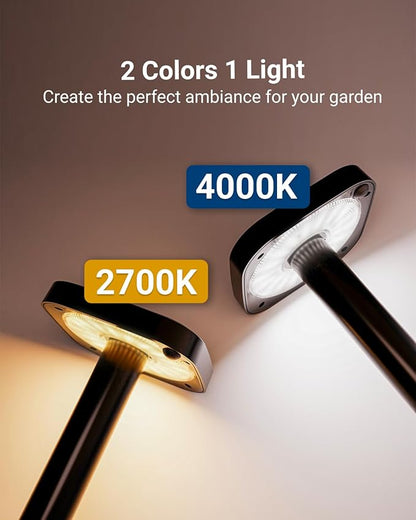 Sunco 6 Pack 2W LED Square Solar Pathway Walkway Driveway Backyard Patio Garden Outdoor Residential Super Bright Light, 120 Lumens, 2CCT 2700K Soft White/4000K Cool White, Dimmable, 3.7V