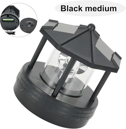 Solar Garden Powered Lighthouse,360 Degree Rotating Lamp, IP65 Solar Lights, Landscape Path Lights for Garden & Outdoor Decor(Black)