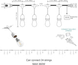 Banord Outdoor String Lights, 48FT Waterproof Patio Lights with 1W Dimmable LED Bulbs, White Hanging String Lights | Lumora