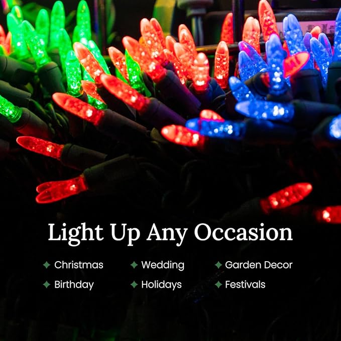Pro Christmas M5 LED Christmas Lights - 70 Count Mini 5mm String Lights - Professional Grade Indoor/Outdoor Commercial Holiday Light Set for Trees, Bushes, & Décor - Red