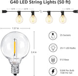 Lepro Bundle - Black LED Security Light 3 Adjustable Heads & 50 ft Outdoor String Lights 25 LED G40 Edison Bulbs | Lumora