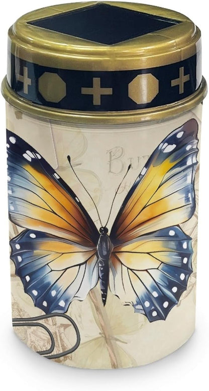 Butterfly Solar Garden Lights Outdoor Solar Walkway Lights Pathway Lights Waterproof Solar Lantern Landscape Lights,Butterfly Decorations LED Solar Lantern-Warm White,Yellow