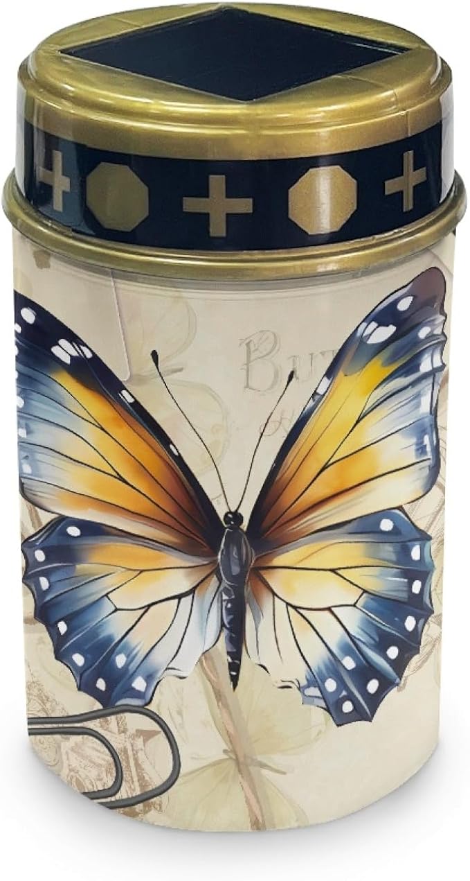 Butterfly Solar Garden Lights Outdoor Solar Walkway Lights Pathway Lights Waterproof Solar Lantern Landscape Lights,Butterfly Decorations LED Solar Lantern-Warm White,Yellow