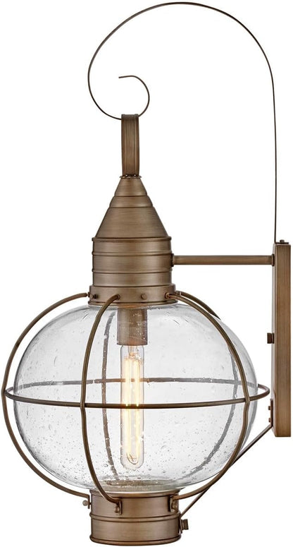 Hinkley Cape Cod 2205BU Large Outdoor Wall Mount Onion Lantern - Clear Seedy Glass, Wet Rated - Burnished Bronze