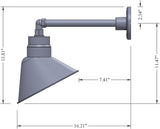 10in. Satin Black Angle Shade Gooseneck Sign Light Fixture with 13in. Long Extension Arm - Wall Sconce Farmhouse | Lumora