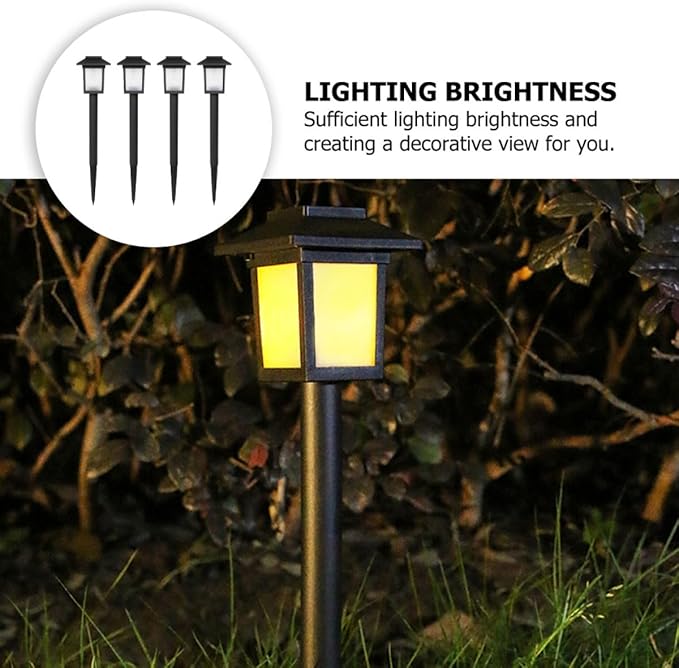 4pcs Waterproof Solar Garden Lights Outdoor LED Yard Path Lawn Lamps with Ground Insert for Home Patio Landscape Lighting
