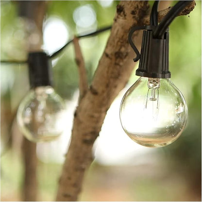 Outdoor String Lights Mains Powered Festoon Lighting 25FT G40 IP44 for Indoor & Outdoor Backyard Patio Cafe Garden Party Decoration Warm White Tomshine
