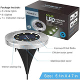 Aogist Solar Ground Lights, 8 LED Garden Disk Lights In-Ground Outdoor Landscape Lighting for Lawn Patio Pathway | Lumora