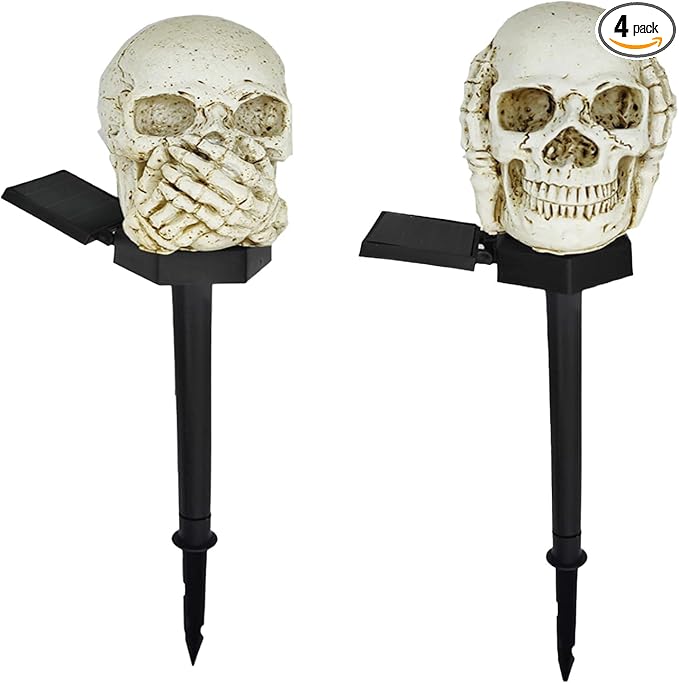 Skeleton LED Solar Light - Spooky Halloween Decoration for Garden, Yard Path, Yard Waterproof Outdoor Solar Light Party Decoration 2 Pack (1313)