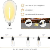 25FT Outdoor String Lights IP65 Waterproof Patio Lights with 8 + 1 Shatterproof LED Bulbs Commercial Grade LED | Lumora