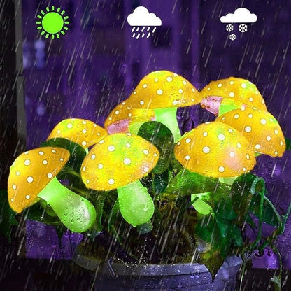 Generic Mushroom Solar Lights Outdoor, Waterproof Mushroom Landscape Lights 8 Lighting Modes Mushroom Garden Fairy Lights (Yellow, 8 Pack)