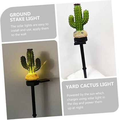 Solar Cactus Light Outdoor Decorative Lamp for Gardens Easy Installation for Pathways and Patios Emergency Use During Power Outages