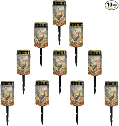 Sunflower Chicken Solar Lights Outdoor Waterproof Solar Stake Lights Solar Pathway Lights Flamelight Lights Solar Lantern Landscape Lighting Spotlight for Yard Patio Driveway