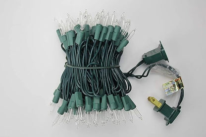LAMPHOME 200L(100L*2pcs) Mini Lights, Green Wire,Clear