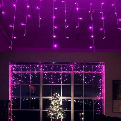 Lainin 3.5M/11ft 96 LED Linkable Fairy Curtain String Light with 8 Modes Control for Indoor/Outdoor/Patio/Wedding/Valentines Day/Christmas Party 4th of July Decor(Purple)