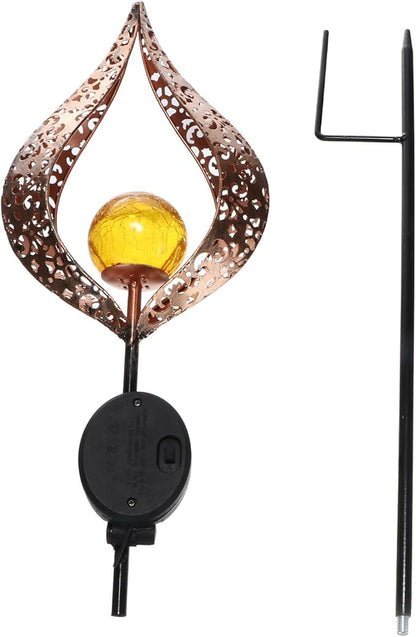 Solar Flame Torch Lights Outdoor Garden LED Solar Pathway Lights Waterproof Hollow Design for Lawn Patio Landscape Decoration