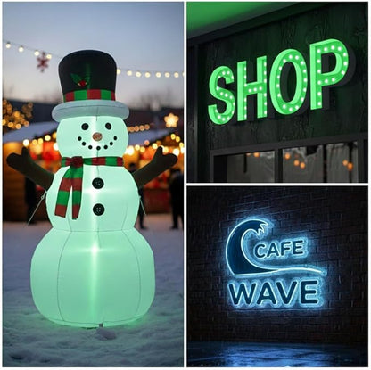 50Pack Green LED Module Replacement Lights for Inflatables, IP68 Waterproof 12V Low Voltage LED String for Themed Christmas/Halloween Blow Up Decorations & Commercial Signage DIY