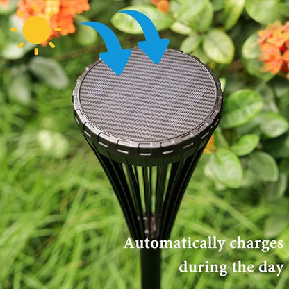 Solar Pathway Lights Outdoor 4 Pack, IP65 Waterproof Landscape Lights with 5 Modes Warm White+RGB Color Changing for Yard, Backyard Driveway Walkway Lawn