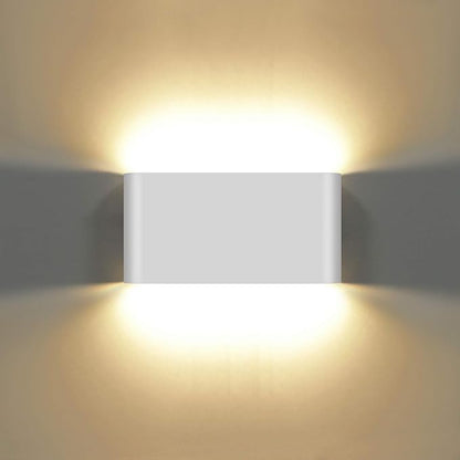 Kawell 12W Waterproof Modern Wall Sconce LED Wall Light Up Down Aluminum Wall Lamp LED Indoor Outdoor for Bathroom Living Room Bedroom Hallway Lounge Porch Corridor, White 3000K