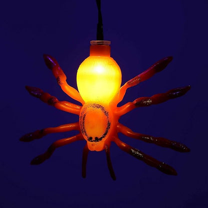 SUNSGNE Halloween Spider String Lights, 8.5Ft Halloween String Light with 10 Spider Lights for Party, Curtain, House, Garden, Yard Decor
