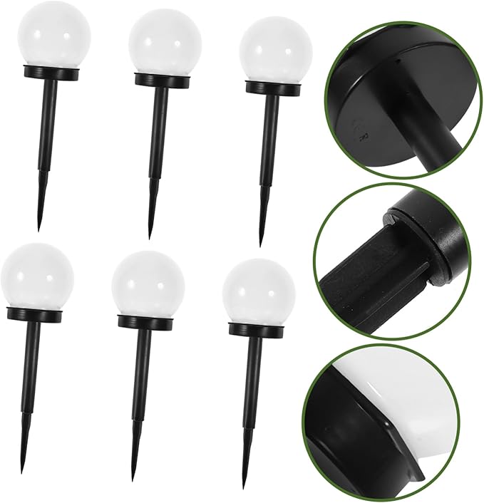 Solar Lawn Light Bulbs Pack of 6 Waterproof Outdoor Garden Lights Solar Lamp for Courtyard Simple Install Landscape Lighting Tools