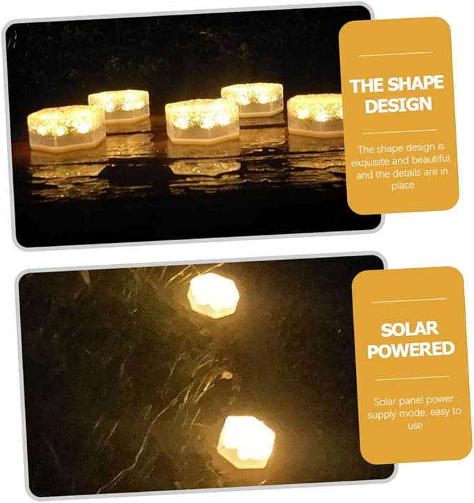 Solar Powered Ground Buried Lamp Outdoor Decorative Light Led Ice Cube Lights Landscape | Lumora