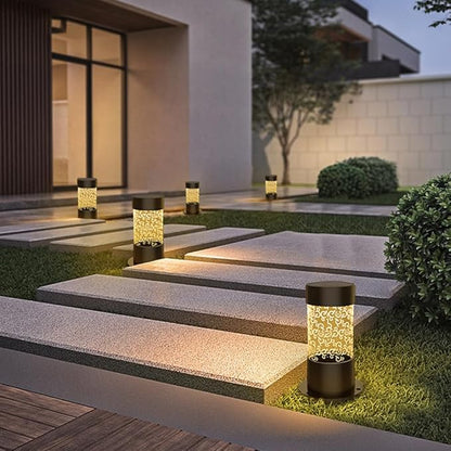 Modern Solar Pathway Light Solar Powered Mini Garden Lights Outdoor IP65 Waterproof Lawn Lamp LED Landscape Bollard Lighting Fixture for Courtyard Pathway Walkway Front/Back Door Decor