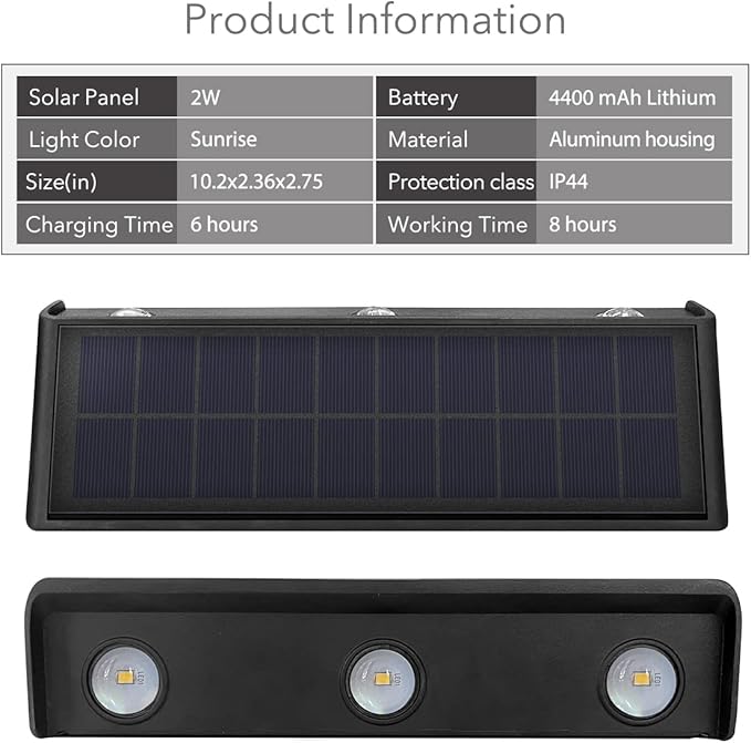 Solar Lights Outdoor Waterproof Dusk to Dawn Sconce Sunset Colored Landscape Lighting for Wall, Backyard, Deck | Lumora