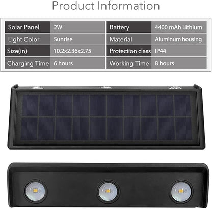 Solar Lights Outdoor Waterproof Dusk to Dawn Sconce Sunset Colored Landscape Lighting for Wall, Backyard, Deck, Patio, Garden, Porch