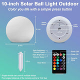10-in Solar Orb Light, Waterproof Solar Globe Light Outdoor Dimmable RGB Color Changing Solar Garden Ball Light for | Lumora