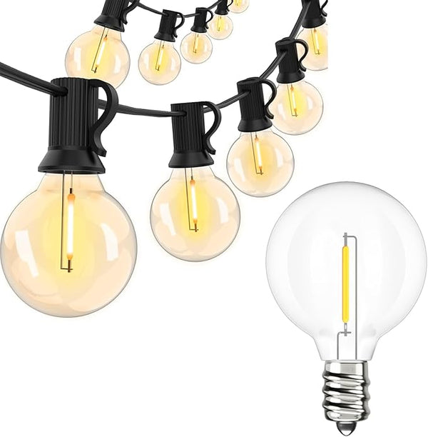 Svater Outdoor String Lights 300FT with 50 Pack Replacement Bulbs for Bistro Backyard Cafe Market, Warm White 2700K | Lumora