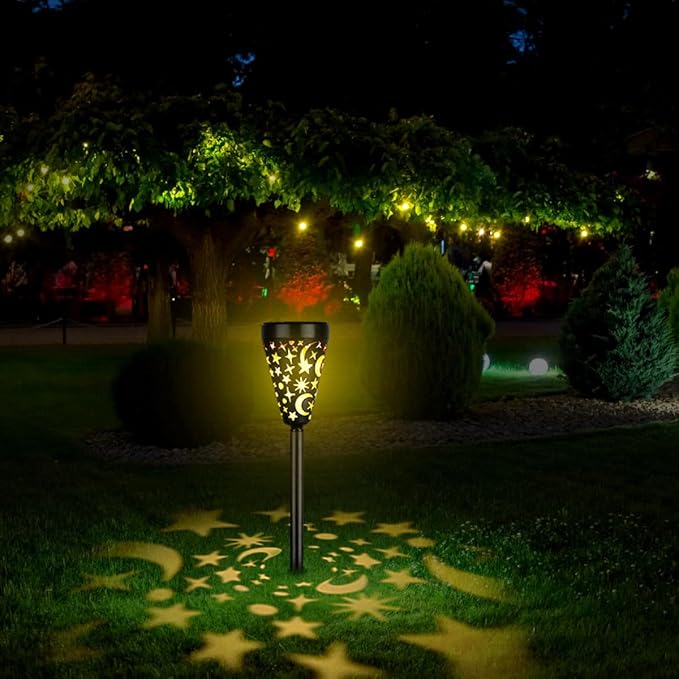 4pcs Solar Yard Lights Outdoor Solar Pathway Lights Battery-Operated Garden Lawn Landscape for Patio and Walkway