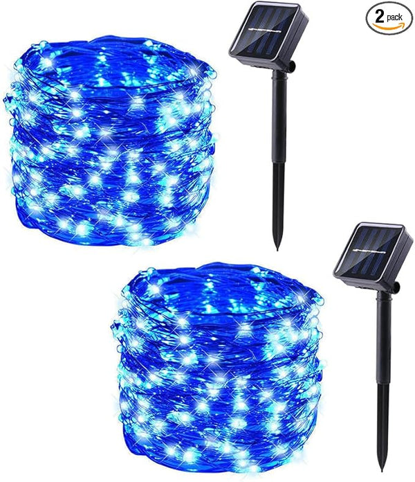 Lomotech Solar String Lights Outdoor - 2 Pack Total 66ft 200LED Solar Fairy Lights Waterproof 8 Modes Twinkle | Lumora